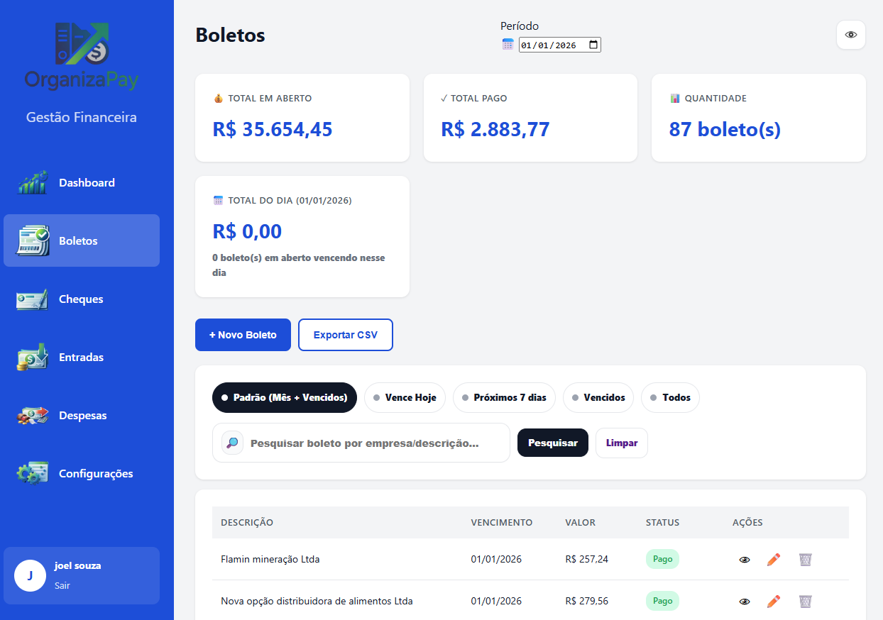 Dashboard OrganizaPay 3